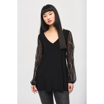 Tunika mit Perlen, black