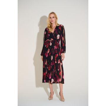 Plisseekleid, black/multi