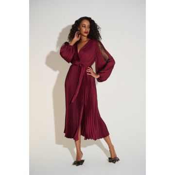Plisseekleid, merlot
