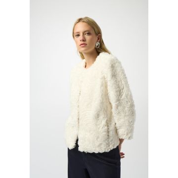 Da-Blazer, Plüsch/Rosen, offwhite
