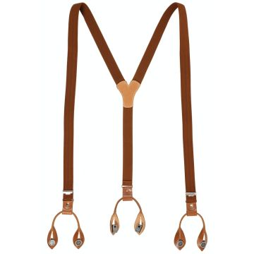 Hosenträger, Leder/Knöpfe, cognac