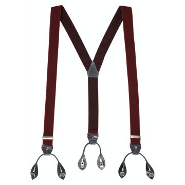 Hosenträger, Leder/Knöpfe, red/blue