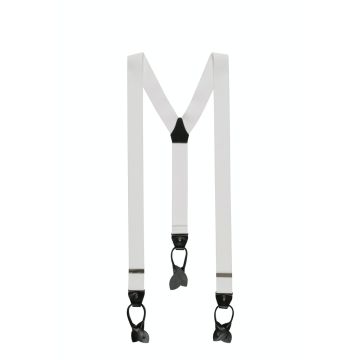 Hosenträger, Leder/Knöpfe, white/black
