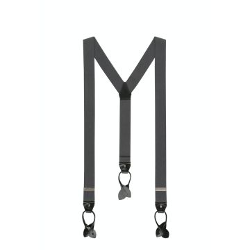 Hosenträger, Leder/Knöpfe, grey/black