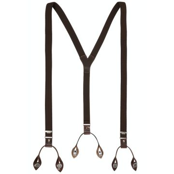 Hosenträger, Leder/Knöpfe, brown