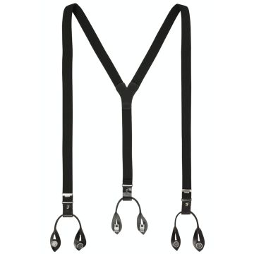 Hosenträger, Leder/Knöpfe, black