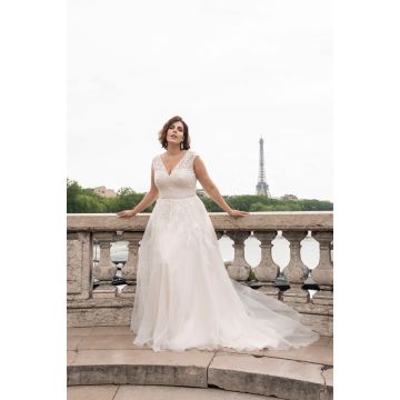 Brautkleid mit Glitzergürtel,rosé/ivory