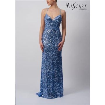 Paillettenkleid, powder blue