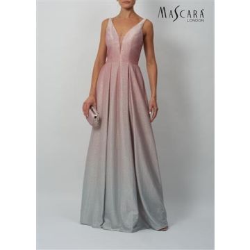 Abendkleid mit Farbverlauf, peach/silver