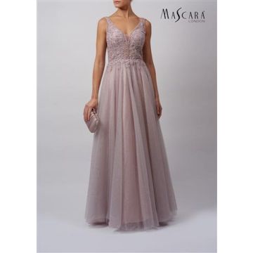 Abendkleid aus Tüll, mauve