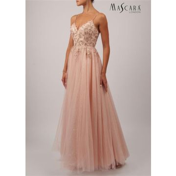 Abendkleid,peach/glitter