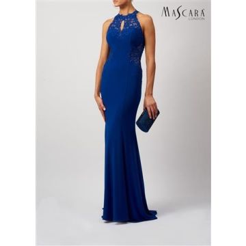 Jerseykleid mit Spitze, royal blue
