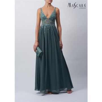 Abendkleid, smokey green