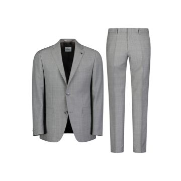 Anzug, light grey/grey/check