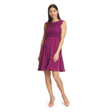 Festkleid mit Satinrock, purple