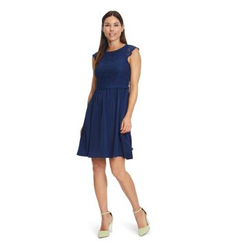 Festkleid mit Satinrock, festival blue