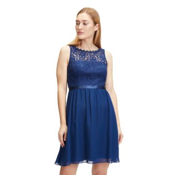 Festkleid mit Spitze, festival blue