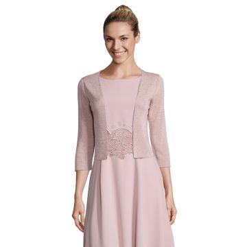 Strickjacke mit Lurex, rose/silver