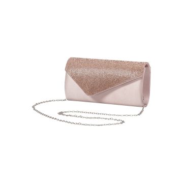 Tasche, Satin/Glitzer, beige