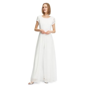 Overall mit Spitzenoberteil, ivory white