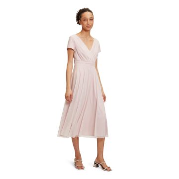 Maxikleid mit Glitzer, cream/silver