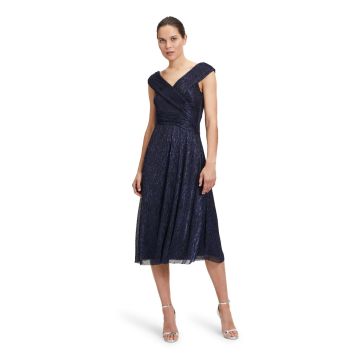 Maxikleid mit Lurex, blue/black