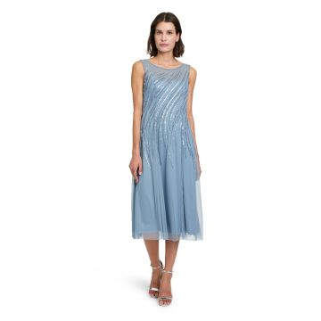Festkleid mit Pailletten, blue/silver