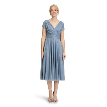 Maxikleid mit Glitzer, light blue/silver