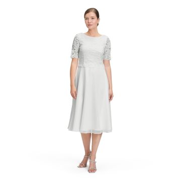 3/4 Kleid mit Spitzenoberteil, ivory white