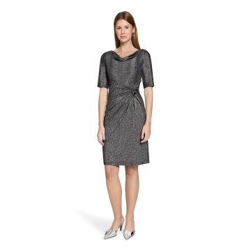 Etuikleid mit 1/2 Arm, dark blue/grey