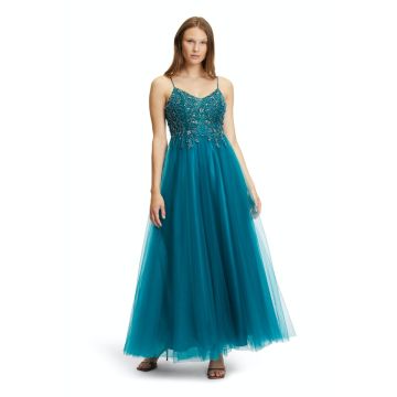 Abendkleid mit Tüllrock, dark emerald