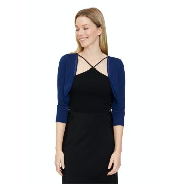Bolero mit Chiffonkante, festival blue