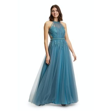 Abendkleid mit Tüllrock, smoky teal