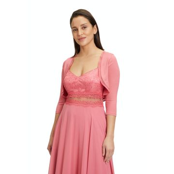 Bolero mit Chiffonkante, hot rosé