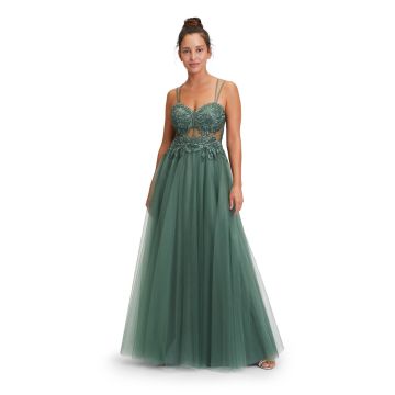 Ballkleid mit Schnürung, dark sage