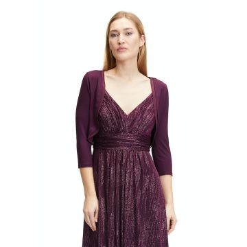 Bolero mit Chiffonkante, shiny aubergine