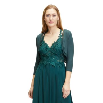 Bolero mit Chiffonkante, dusty slate