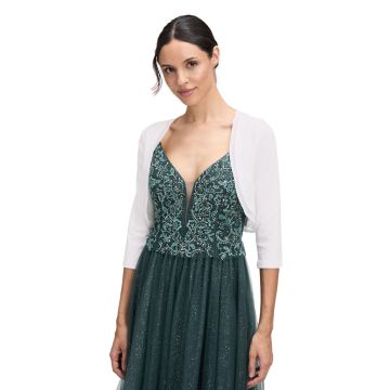 Bolero mit Chiffonkante, ivory white