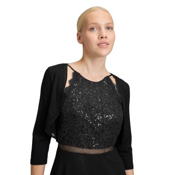Bolero mit Chiffonkante, black