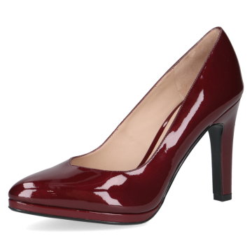 Plateau-Pumps, Lack, bordeaux patent