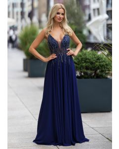 Abendkleid mit Glitzer, twilight blue