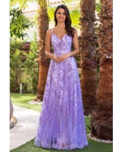 Abendkleid, glitter lavender snow