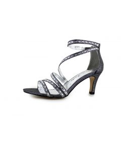 Sandalette, black glitter