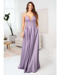 Abendkleid mit Satinrock, shiny violet