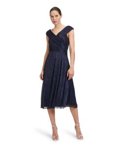 Maxikleid mit Lurex, blue/black
