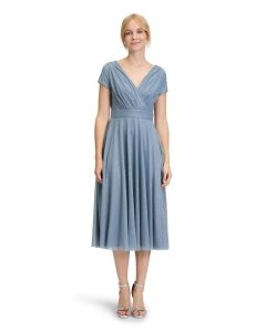 Maxikleid mit Glitzer, light blue/silver