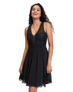 Festkleid mit Perlen, black