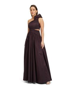 Abendkleid aus Taft, deep berry