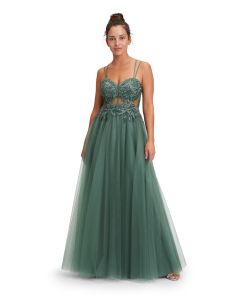 Ballkleid mit Schnürung, dark sage