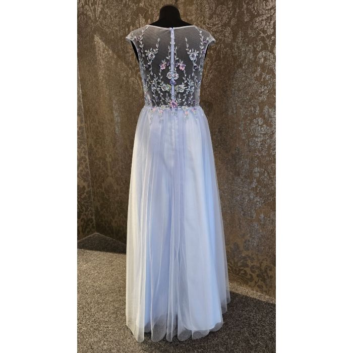 Abendkleid mit Stickerei, baby blue/multi